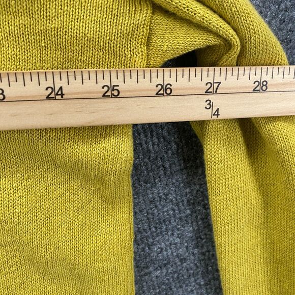 Eileen Fisher Sweater L Mustard Organic Linen Pullover Hippie Lagenlook Casual - Picture 7 of 8